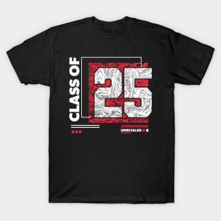 Class of 2025 Urban Streetwear // Graduation Class of '25 Red T-Shirt